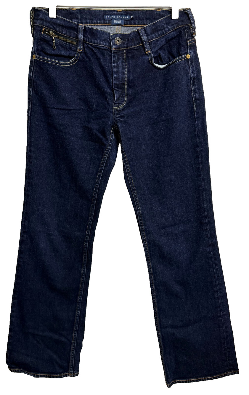 Ralph Lauren Tribeca 114 Jeans Womens 30 Dark Wash Denim Zip Coin Pocket Classic